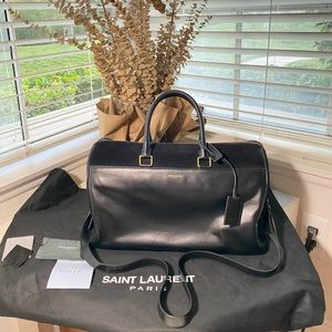 Saint Laurent Duffle Classic weekend/ travel bag suede Leather in black